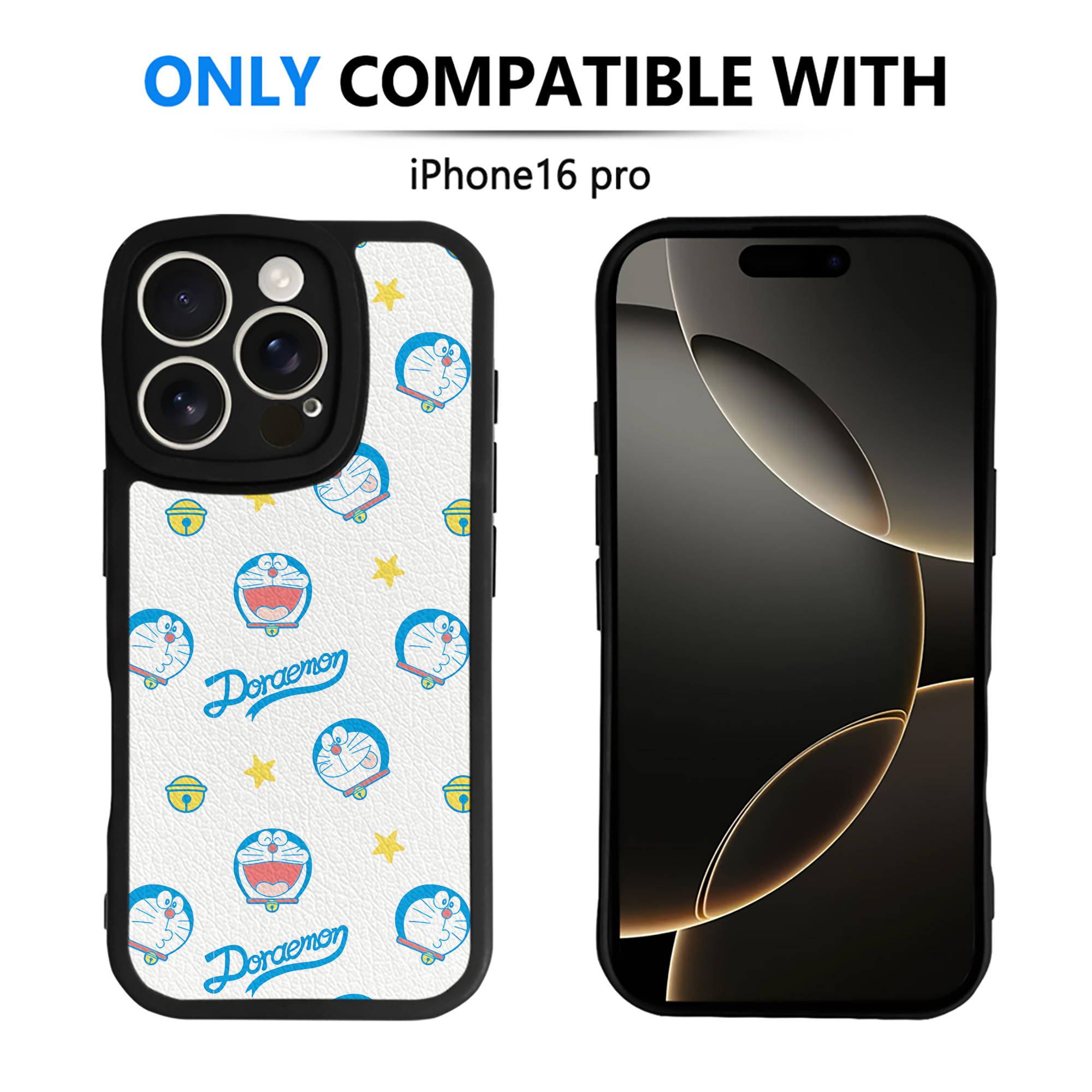 （画像用） ドラえもん Doraemon 【iPhone 16シリーズ対応】シリコンスマホケース（レザー調） 材質：シリコン